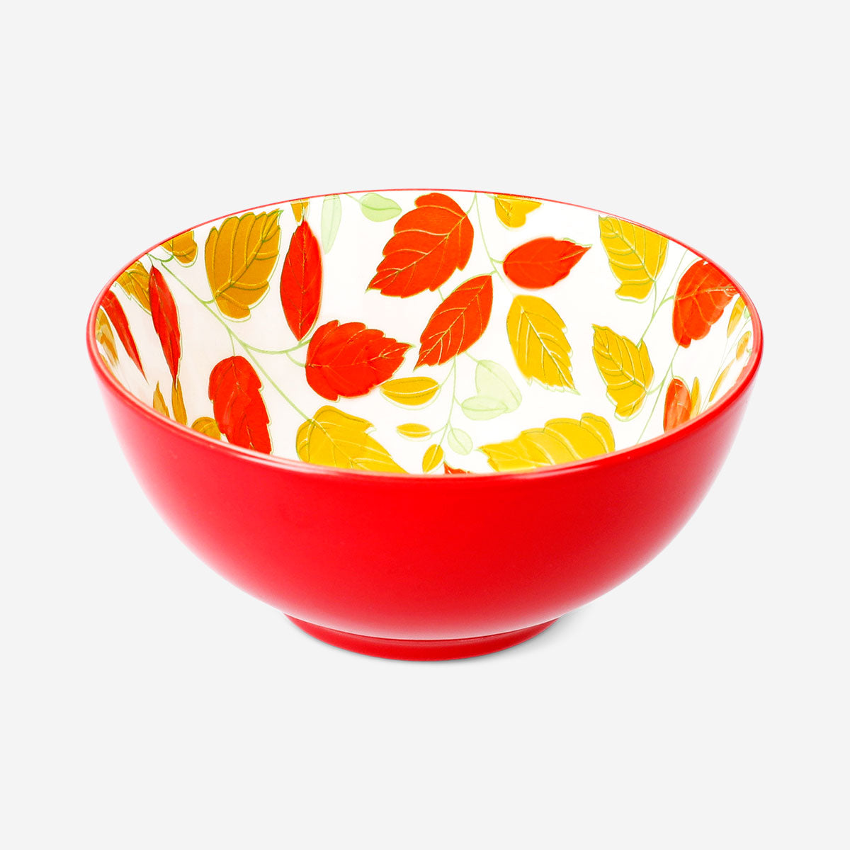 14 cm ceramic bowl with leaf print from Flying Tiger Copenhagen, perfect for kitchen use and food serving.