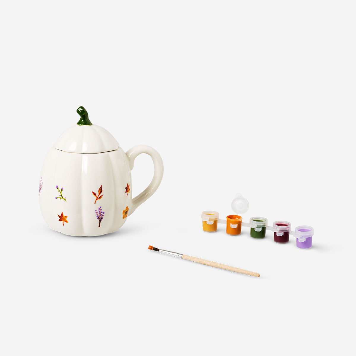 DIY pumpkin mug by Flying Tiger Copenhagen, 420 ml ceramic mug with a pumpkin design, perfect for crafting and seasonal decorating.