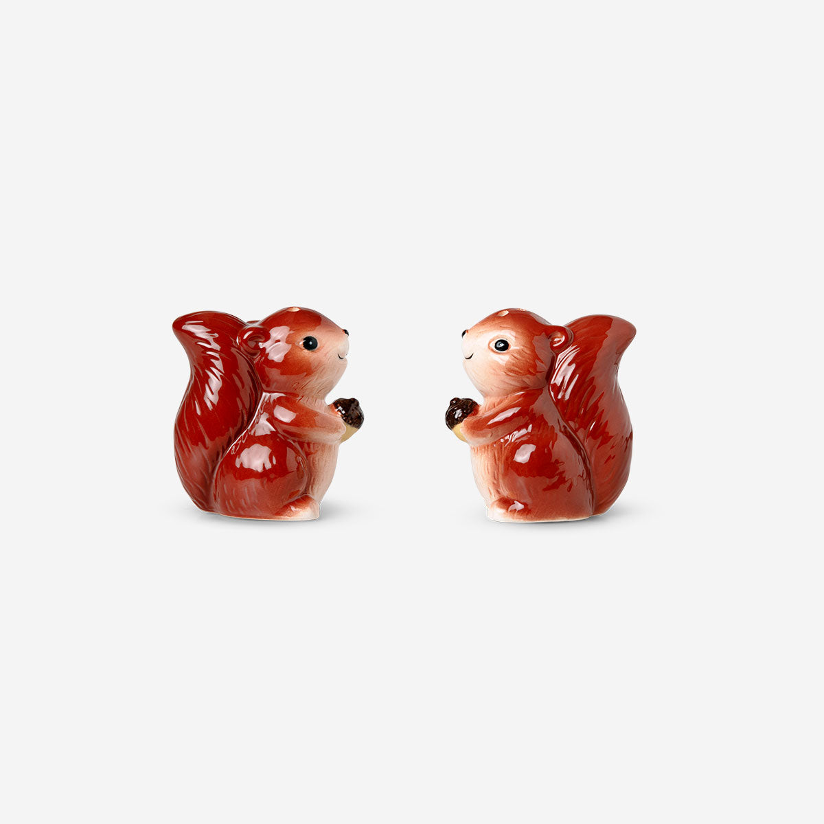 Flying Tiger Copenhagen squirrel salt and pepper set, 2-piece kitchen accessories featuring cute squirrel designs for seasoning.