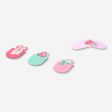 Set of four floral magnetic bookmarks from Flying Tiger Copenhagen, colorful and decorative for office or reading use.