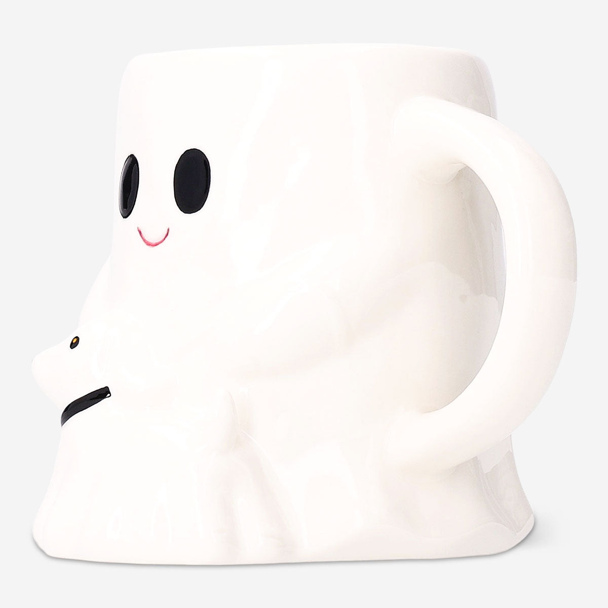 Flying Tiger Copenhagen ghost mug with dog design, 400 ml ceramic kitchen cup featuring a playful ghost and dog illustration.