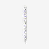 Flying Tiger Copenhagen erasable purple gel ink pen with floral purple flower design for office use, shown on a white background.