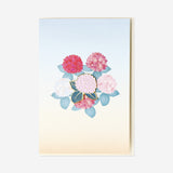 Greetings card with hydrangeas