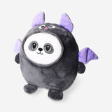 Soft plush panda toy dressed as a bat from Flying Tiger Copenhagen, featuring black and white fur and bat wings.