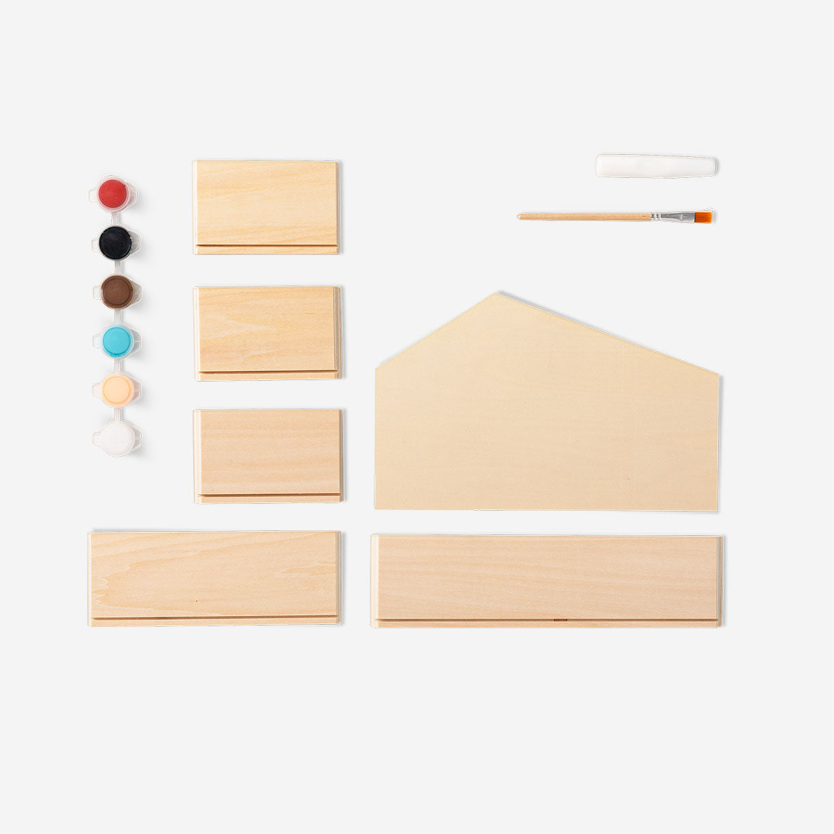 DIY wooden nativity play set from Flying Tiger Copenhagen featuring handcrafted wooden figures for holiday crafts and decorations.