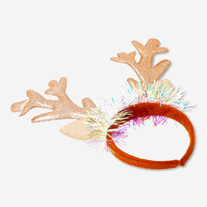 Reindeer hairband with antlers for party wear, by Flying Tiger Copenhagen, featuring festive reindeer design with plush antlers.