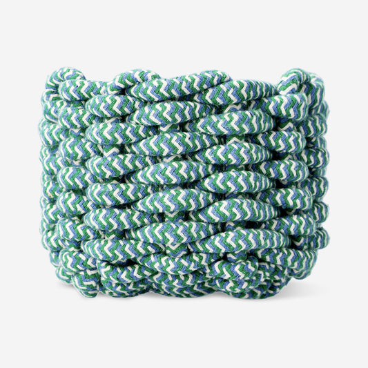 Blue braided round basket - 16 cm