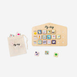 Wooden chore chart toy by Flying Tiger Copenhagen, featuring colorful task labels and a magnetic design for children.