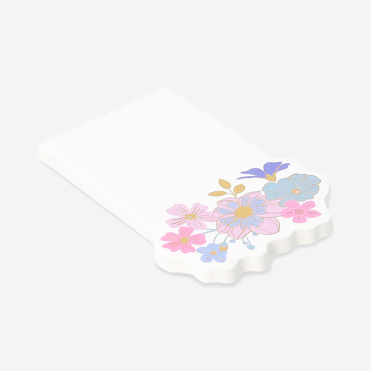 Set of floral sticky memos from Flying Tiger Copenhagen for office use, featuring colorful flower designs on small adhesive notes.