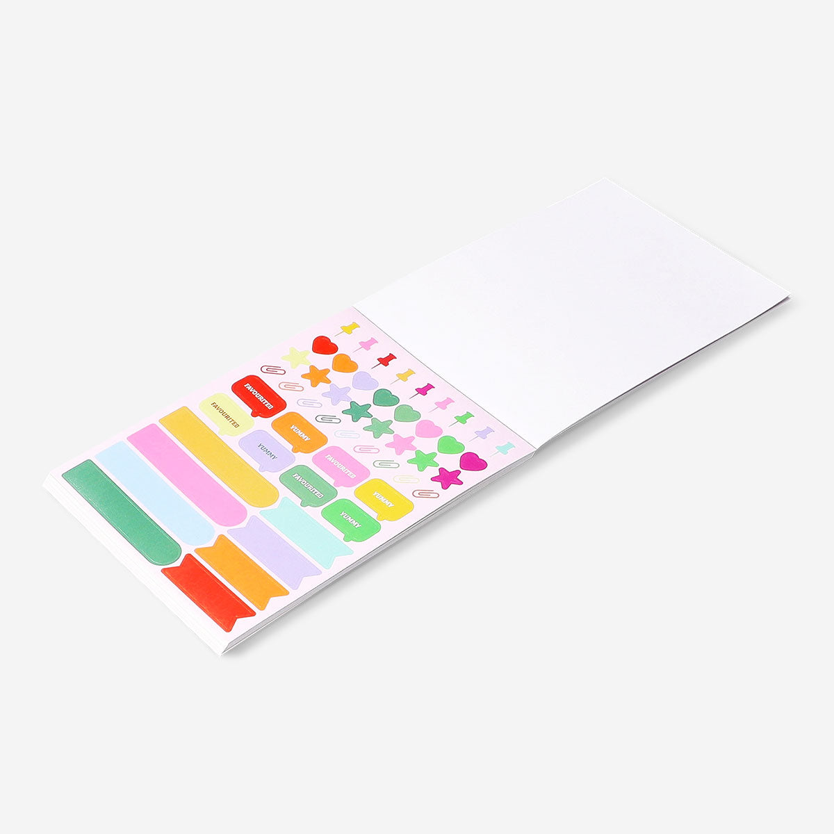 Office meal planning stickers by Flying Tiger Copenhagen, colorful paper stickers for organizing and labeling meals.