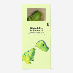 Flying Tiger Copenhagen T-Rex dinosaur bobblehead toy with detailed features and vibrant colors.
