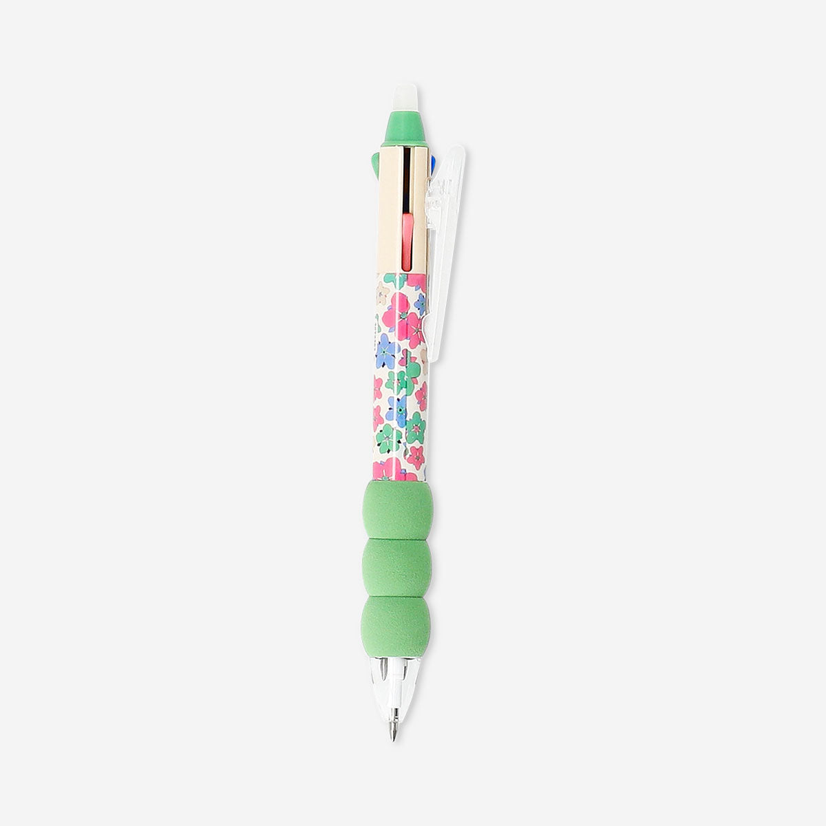 Flying Tiger Copenhagen floral multi-coloured gel pen, erasable office pen with vibrant flower design, perfect for creative writing.
