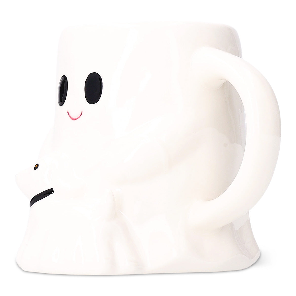 Flying Tiger Copenhagen ghost-shaped mug with dog design, 400 ml capacity, perfect for coffee or tea in the kitchen.
