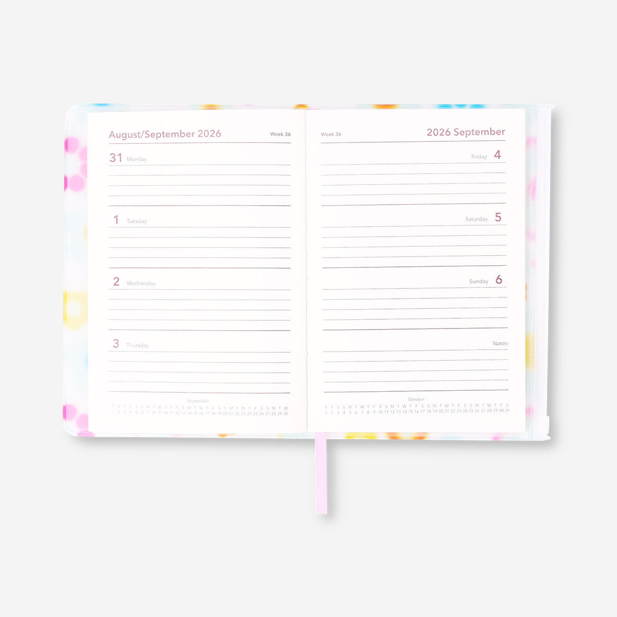 Floral study planner with zip lock - English