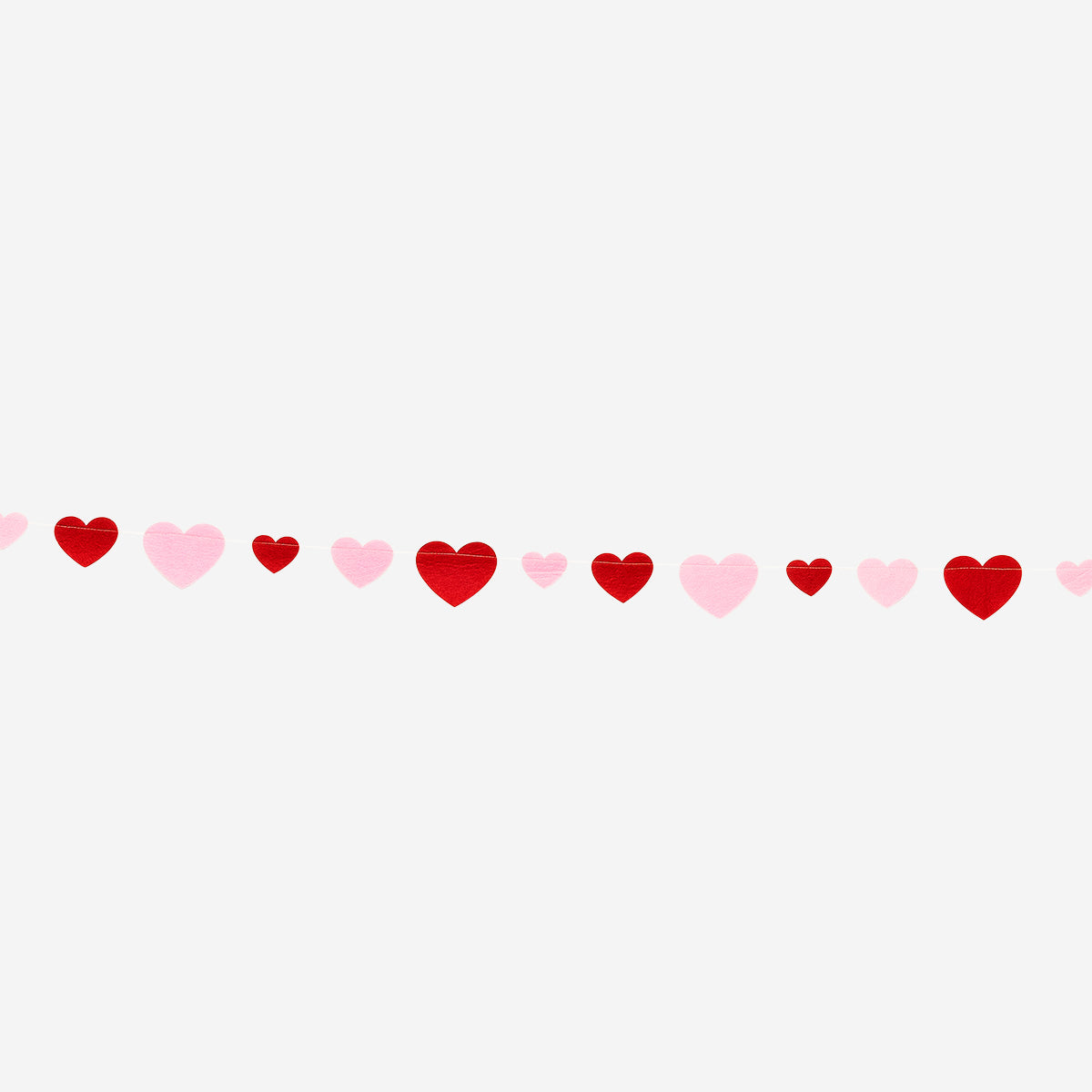 Fabric garland with felt hearts - 300 cm