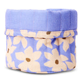 Flying Tiger Copenhagen floral print textile storage basket, 14 cm diameter, ideal for organizing home essentials.