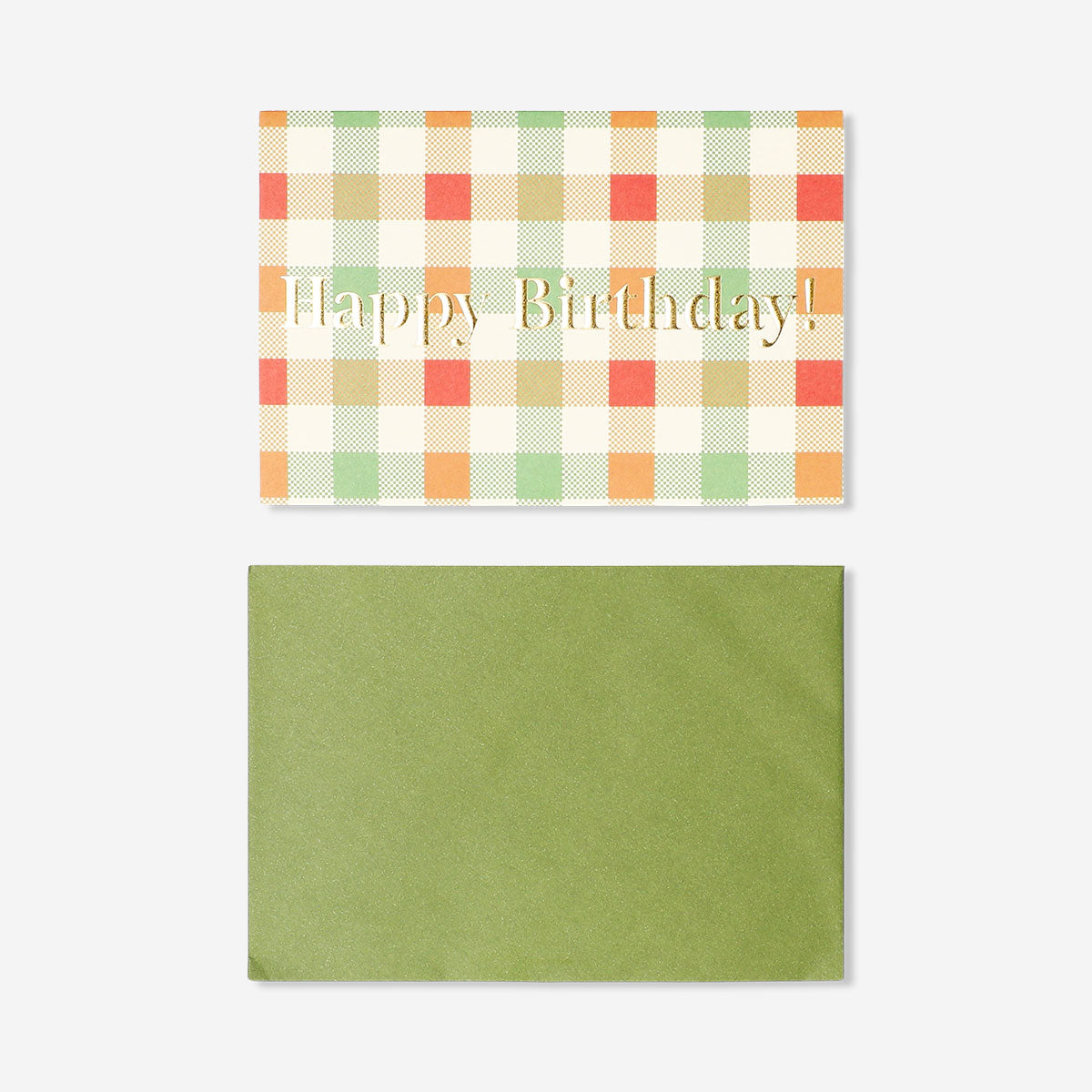 Office birthday card with checkered pattern from Flying Tiger Copenhagen, featuring colorful checks design.