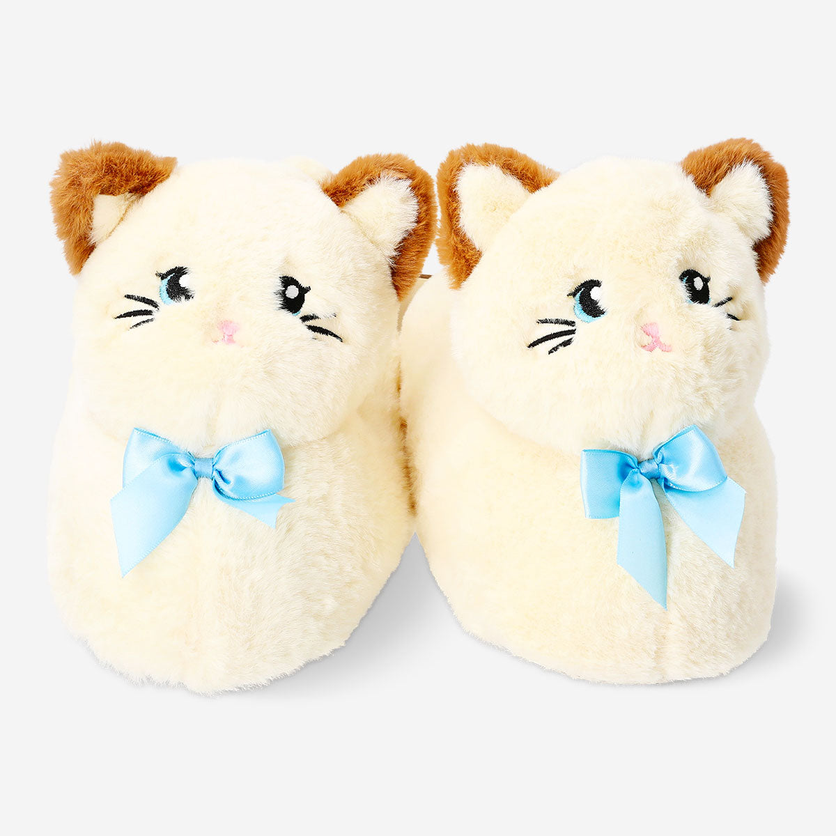 Flying Tiger Copenhagen cat slippers in size 37/38, cozy textile footwear with cute cat design for comfortable indoor wear.
