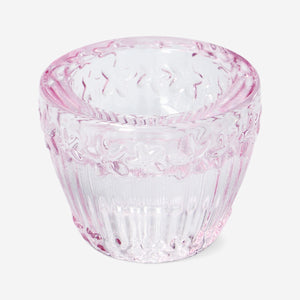 Purple 2-in-1 candle holder with embossed floral design, suitable for home decor from Flying Tiger Copenhagen.