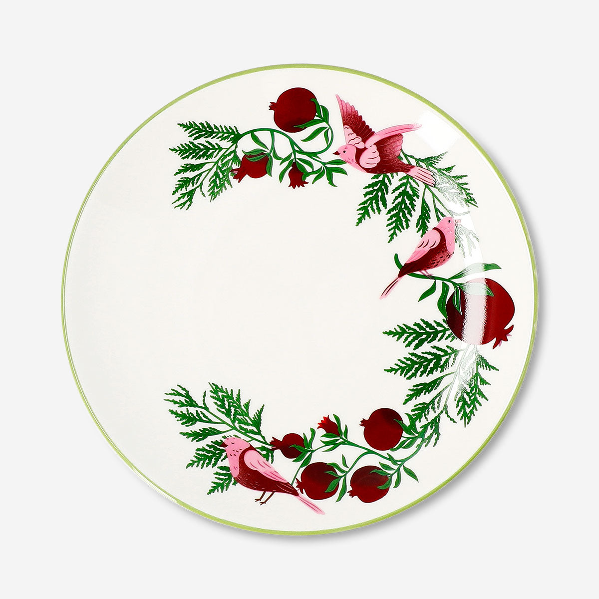 Christmas print ceramic plate from Flying Tiger Copenhagen, 20 cm kitchen dish with festive holiday design.