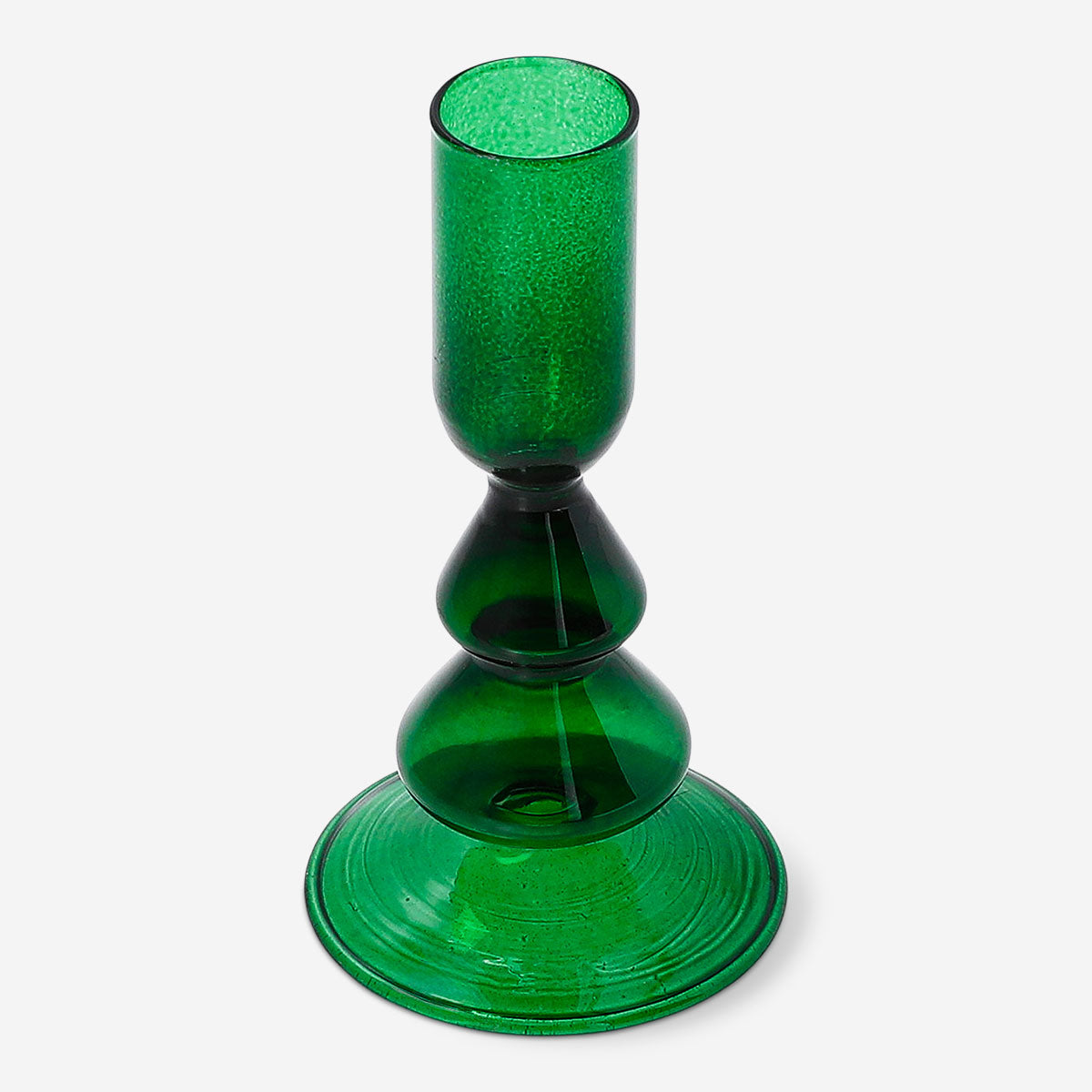 Green tree-shaped candle holder from Flying Tiger Copenhagen, 11 cm tall, ideal for home decor and cozy candle displays.