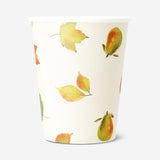 Set of 8 Flying Tiger Copenhagen paper cups with autumn print for parties, featuring fall-themed designs on disposable paper drinkware.