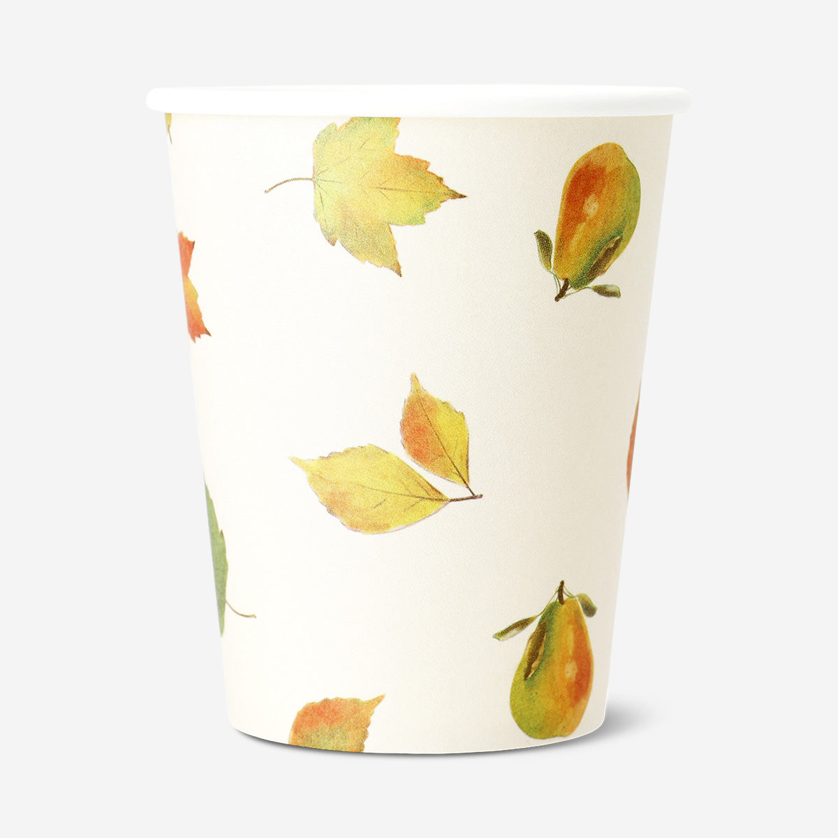 Set of 8 Flying Tiger Copenhagen paper cups with autumn print for parties, featuring fall-themed designs on disposable paper drinkware.