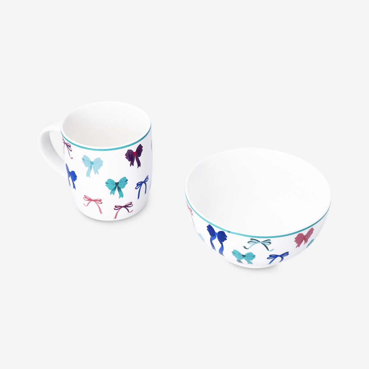 Breakfast set with bow print - 2 pcs