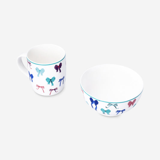 Breakfast set with bow print - 2 pcs