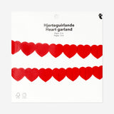 Red hearts paper garland - 300 cm