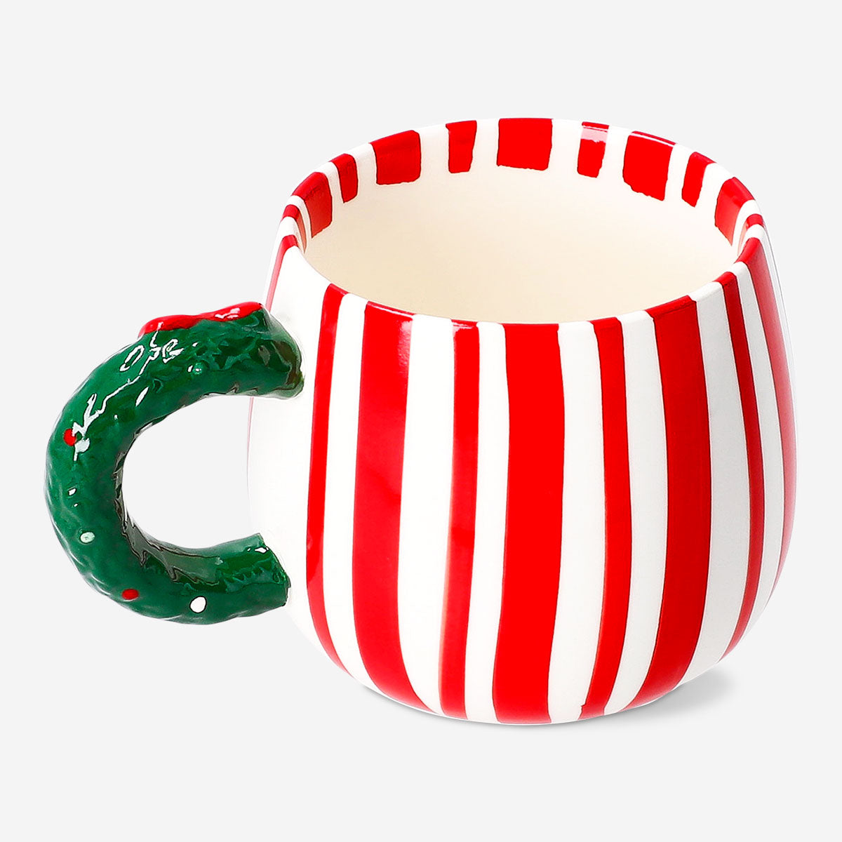 Gestreifte Tasse mit Kranzhenkel – 380 ml