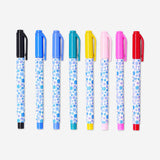 Set of 8 floral drawing pens for journaling by Flying Tiger Copenhagen, ideal for detailed office and art projects.
