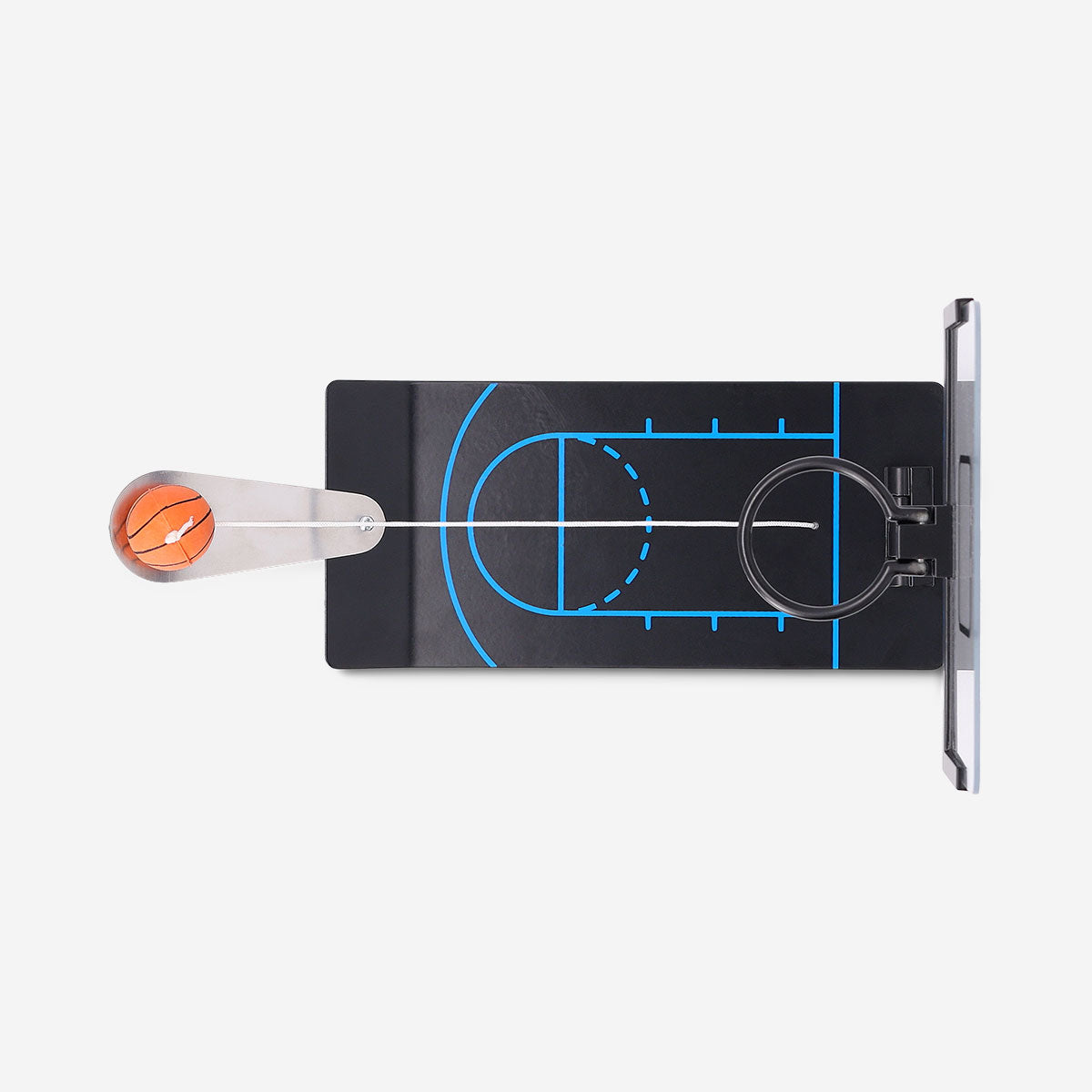 Flying Tiger Copenhagen metal tabletop basketball game with mini hoop and ball for fun indoor play.