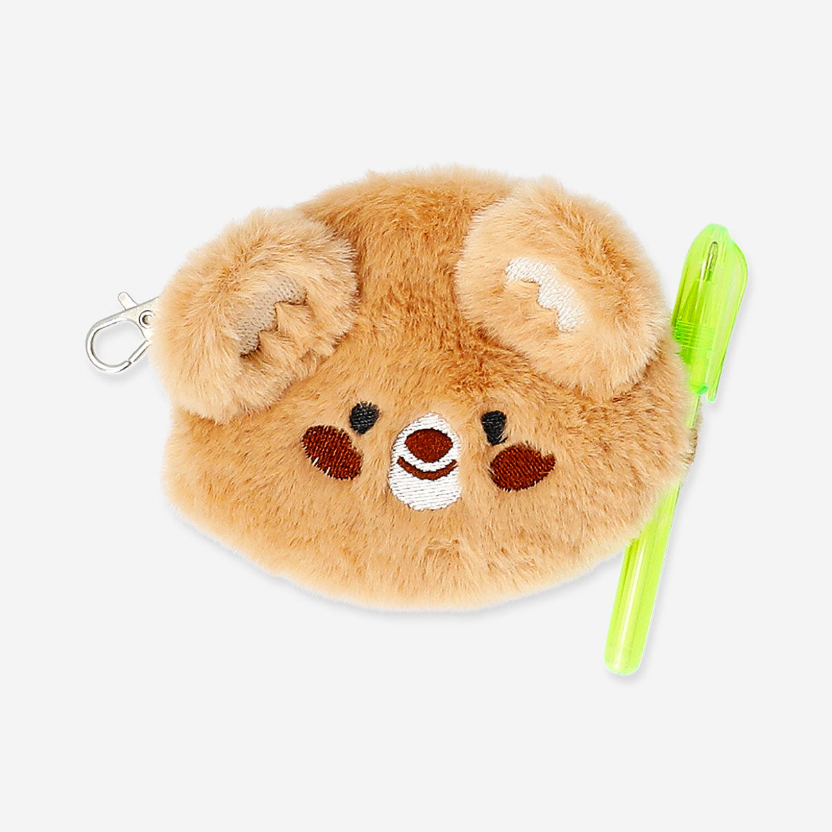 Flying Tiger Copenhagen plush mini bear notebook with keyring, soft office accessory for note-taking and organization.