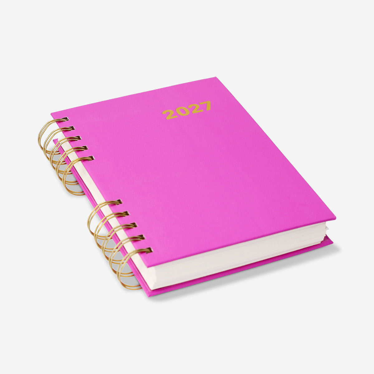Pink Flying Tiger Copenhagen B6 daily diary 2027 in English, open page showing daily planner layout for office use.