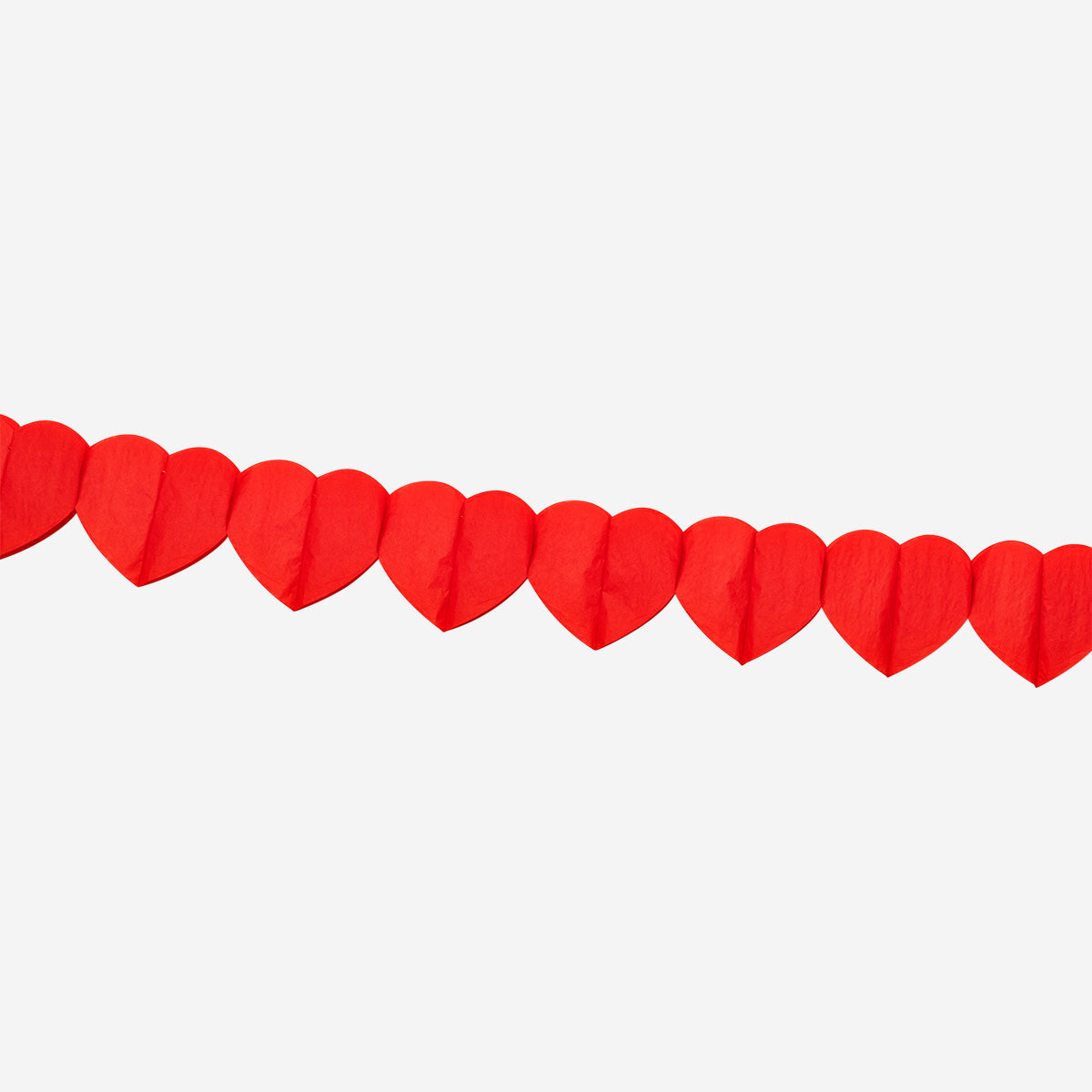 Red hearts paper garland - 300 cm