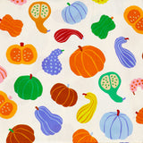 Flying Tiger Copenhagen pumpkin print tablecloth, 140x220 cm, featuring festive pumpkin design for autumn home decor.