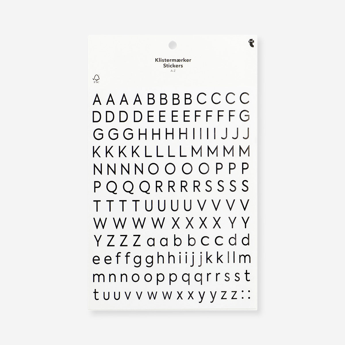 Colorful alphabet sticker pack by Flying Tiger Copenhagen featuring individual letter stickers for crafts and decorating.