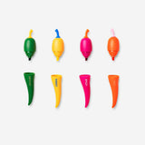 Set of four Flying Tiger Copenhagen Chilli highlighters for office use, featuring vibrant colors and ergonomic design.