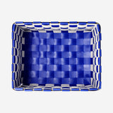 Blue woven storage basket - 18 cm
