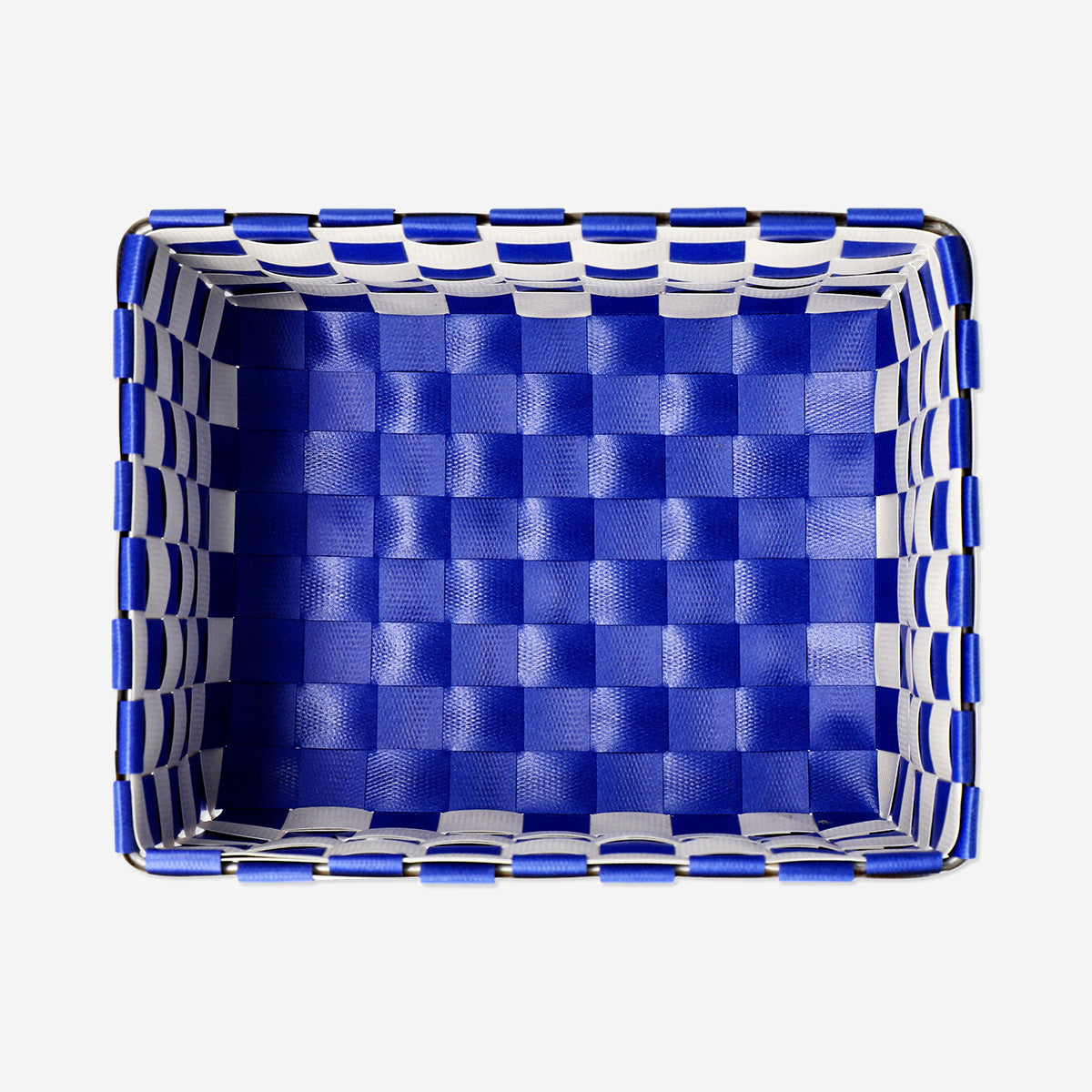 Blue woven storage basket - 18 cm