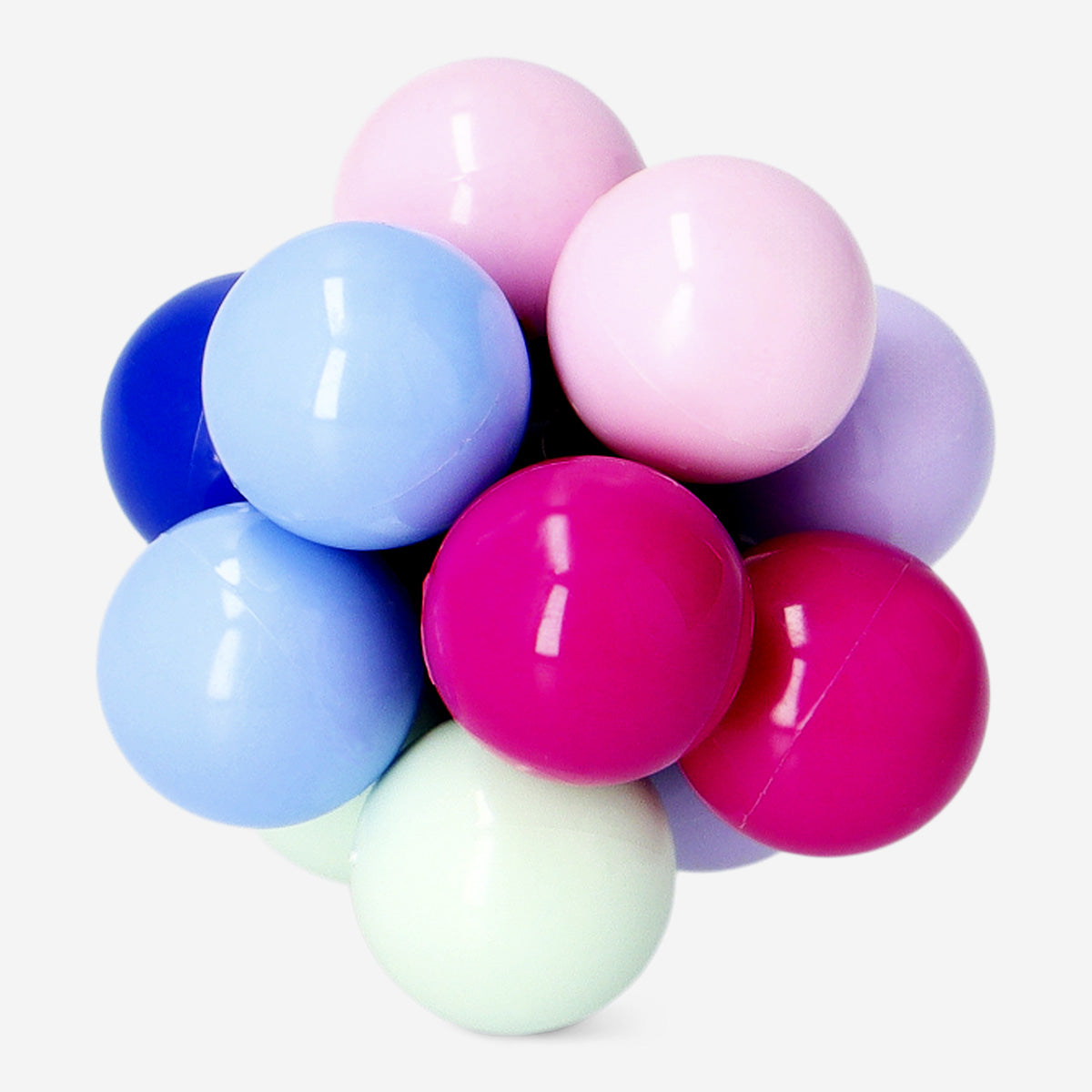 Elastic fidget toy with colorful multi-colored balls, Flying Tiger Copenhagen gadget for stress relief and sensory fun.