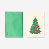 Set of five Flying Tiger Copenhagen Christmas cards with envelopes, featuring festive holiday designs on white card stock.