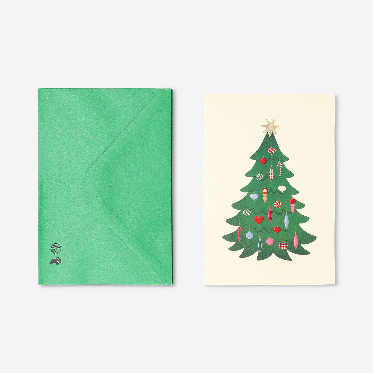 Set of five Flying Tiger Copenhagen Christmas cards with envelopes, featuring festive holiday designs on white card stock.