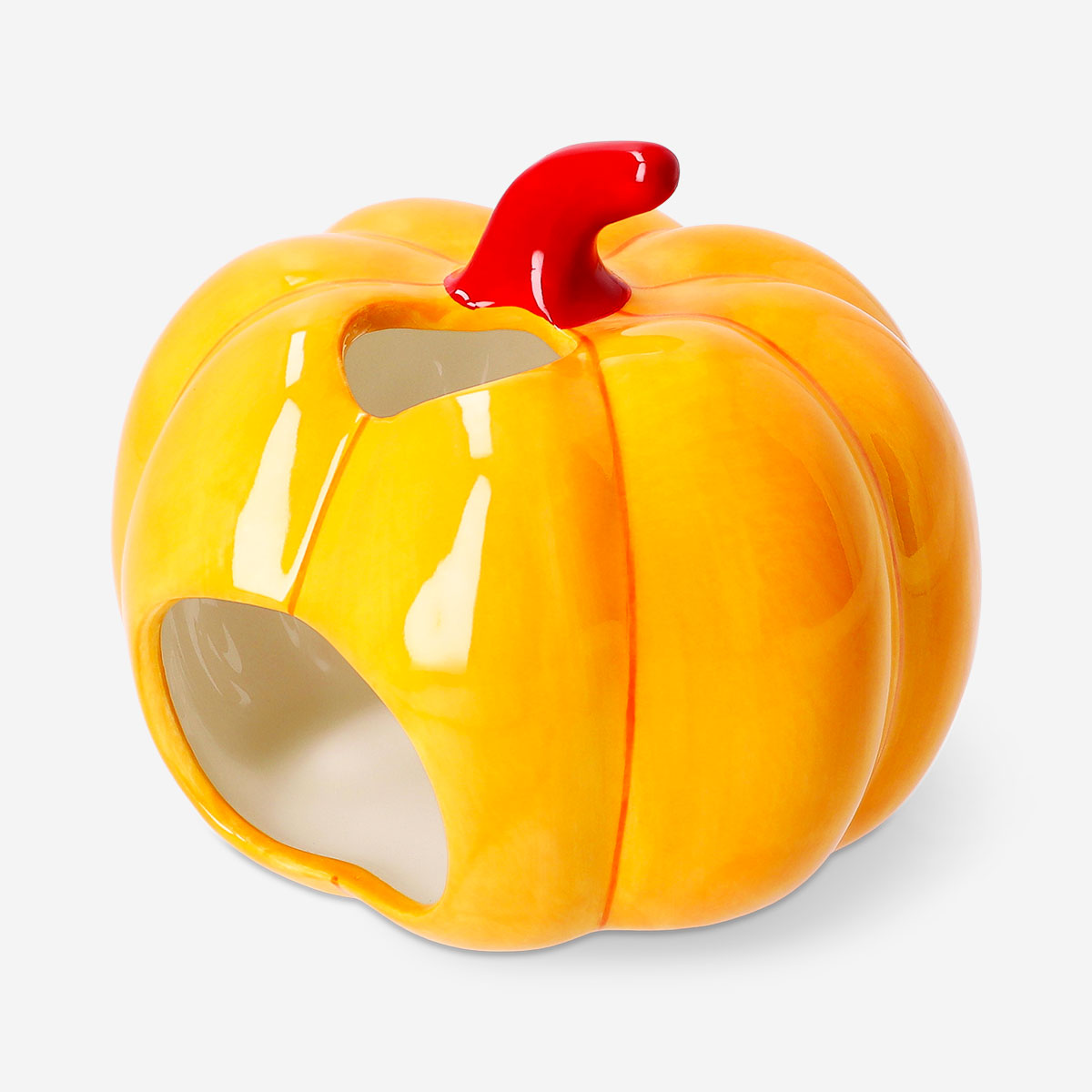 Flying Tiger Copenhagen LED pumpkin candle holder, 14 cm tall, with a glowing pumpkin design for cozy home decor.