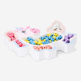 Wooden bead set with string featuring unicorn-shaped beads for crafting and jewelry-making, by Flying Tiger Copenhagen.