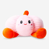 Flying Tiger Copenhagen plush smiling pumpkin toy with soft orange fabric and embroidered facial features.