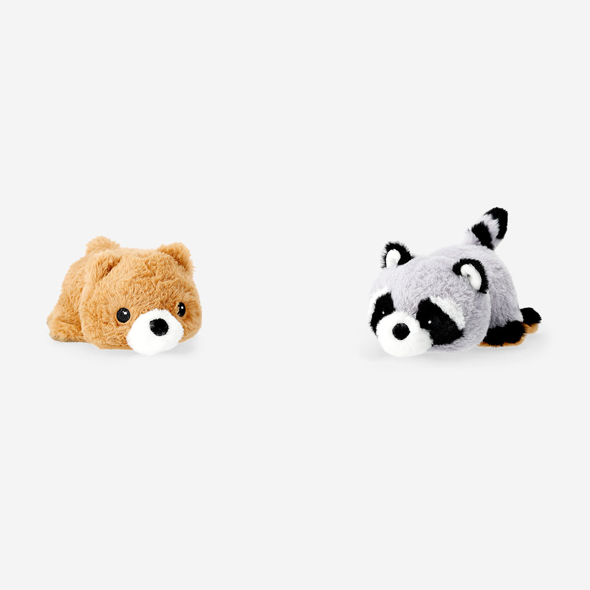 Soft plush 2-in-1 bear and raccoon toy by Flying Tiger Copenhagen, featuring a cuddly design and reversible transformation.