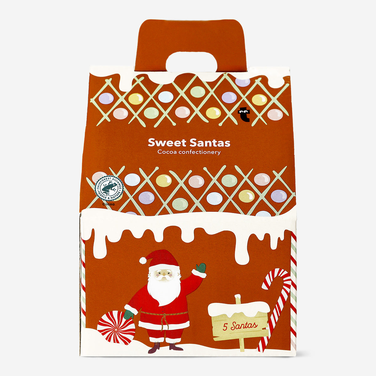 Flying Tiger Copenhagen milk cocoa confectionery Santas, 5-piece assortment
