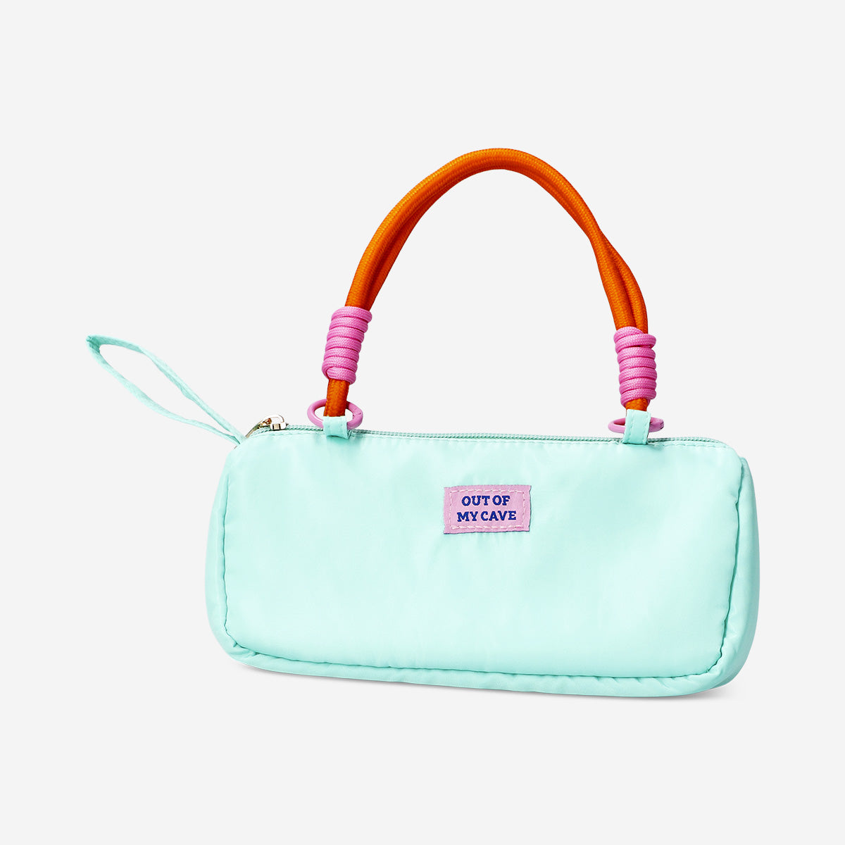 Turquoise pencil case with rope